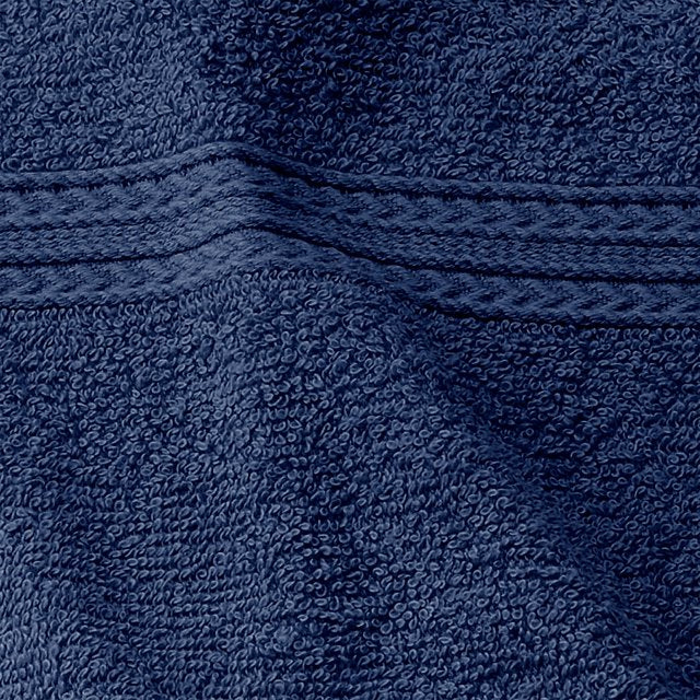 Eco Friendly Cotton 6 Piece Solid Hand Towel Set - Navy Blue