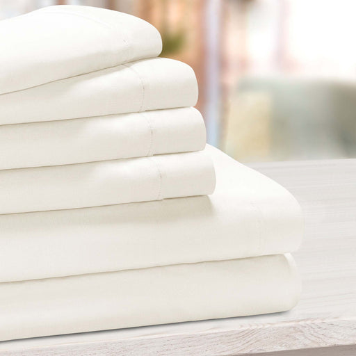 1000 Thread Count Cotton Rich Solid Deep Pocket Bed Sheet Set - Ivory