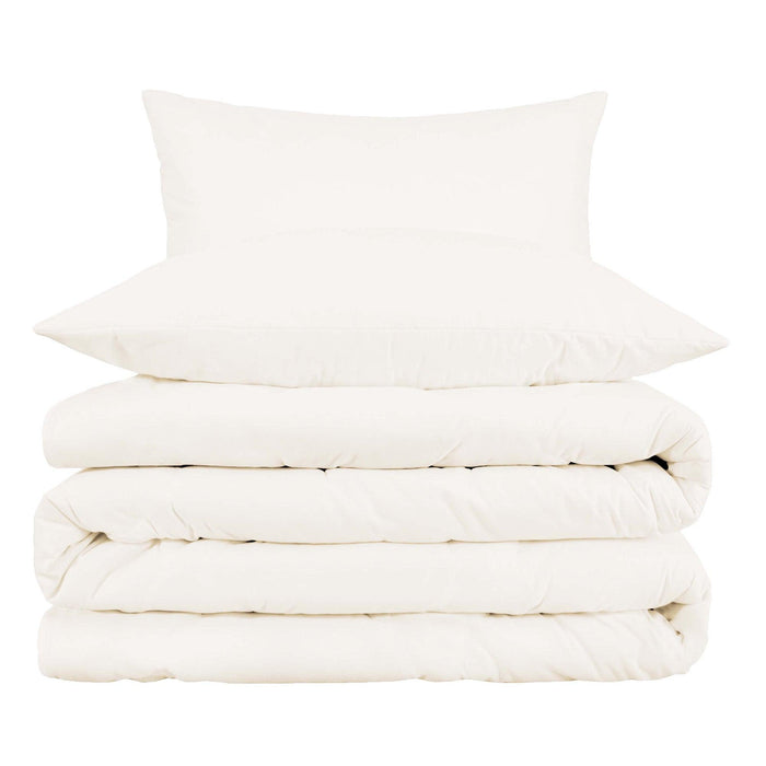 1000 Thread Count Cotton Rich Solid Duvet Cover Set - Ivory