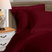 1000 Thread Count Egyptian Cotton Solid Duvet Cover Set - Burgundy