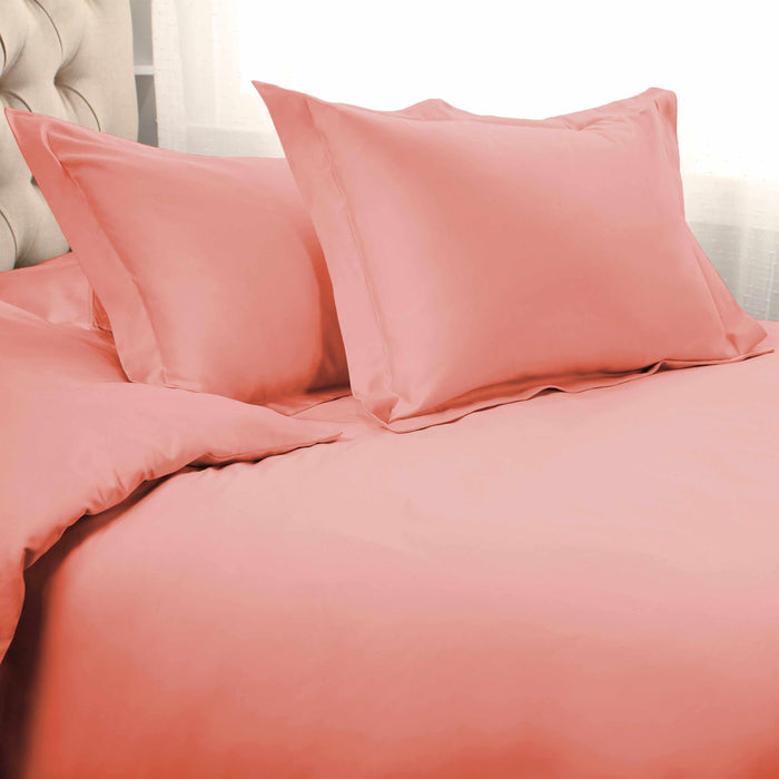 1000 Thread Count Egyptian Cotton Solid Duvet Cover Set - Dusted Rose