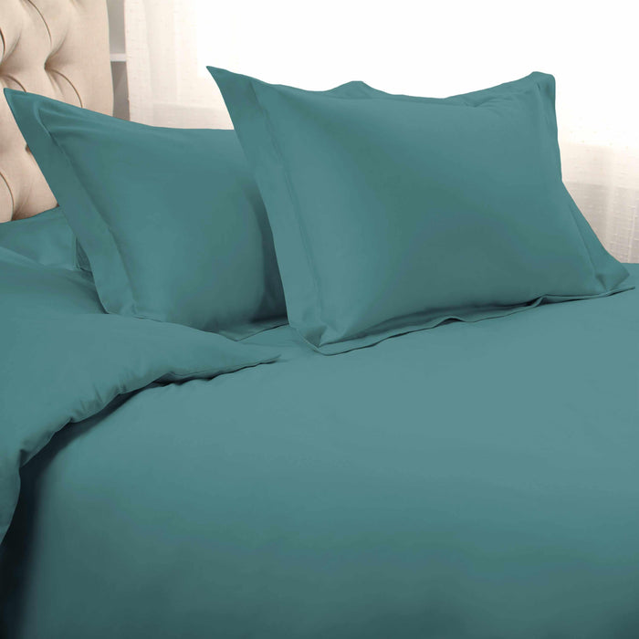 1000 Thread Count Egyptian Cotton Solid Duvet Cover Set - Deep Sea