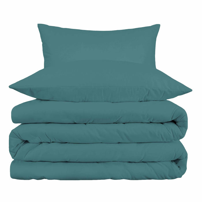 1000 Thread Count Egyptian Cotton Solid Duvet Cover Set - Deep Sea
