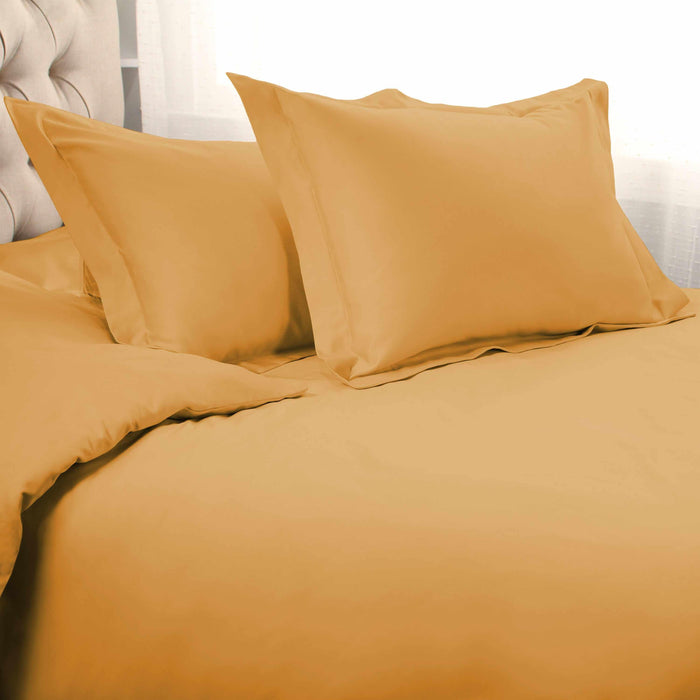 1000 Thread Count Egyptian Cotton Solid Duvet Cover Set - Gold