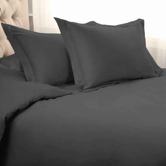 1000 Thread Count Egyptian Cotton Solid Duvet Cover Set - Gray