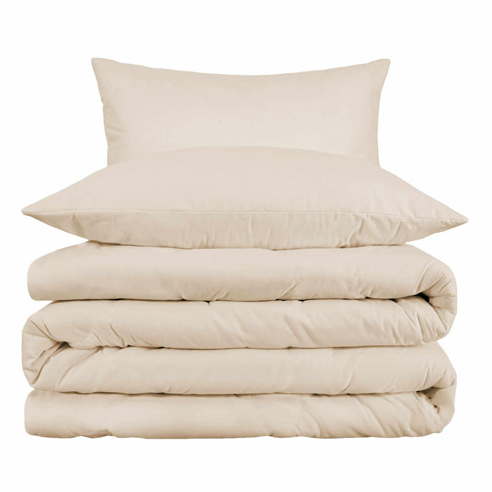 1000 Thread Count Egyptian Cotton Solid Duvet Cover Set - Ivory
