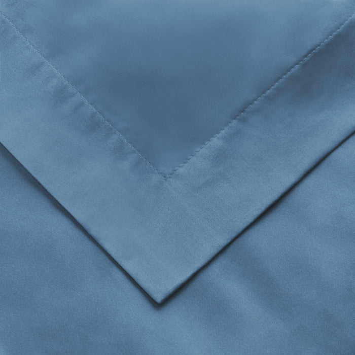 1000 Thread Count Egyptian Cotton Solid Duvet Cover Set - Medium Blue