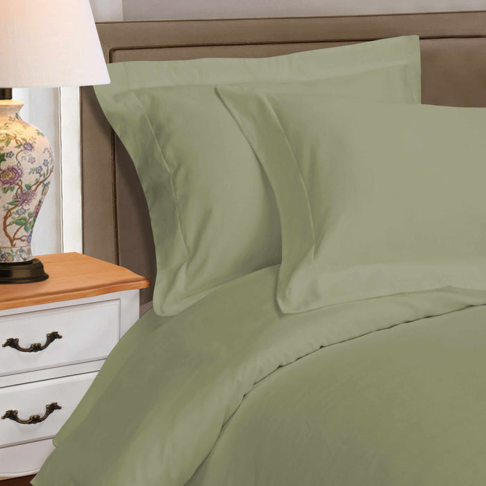 1000 Thread Count Egyptian Cotton Solid Duvet Cover Set - Sage