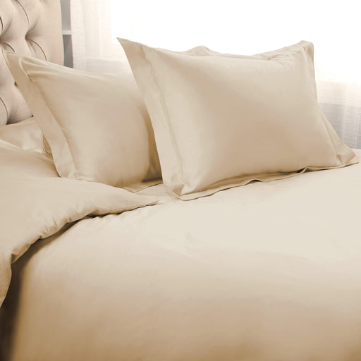 1200 Thread Count Egyptian Solid Cotton Duvet Cover Set - Ivory