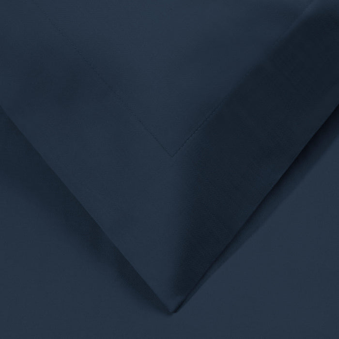 1200 Thread Count Egyptian Solid Cotton Duvet Cover Set - Navy Blue