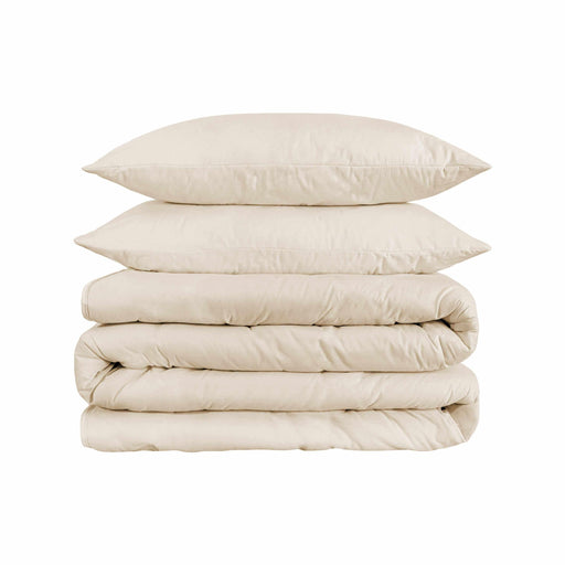 1500 Thread Count Egyptian Cotton Solid Duvet Cover Set - Ivory