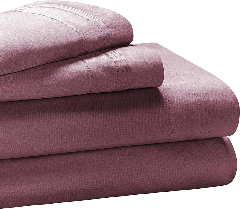 1000 Thread Count Egyptian Cotton Extra Deep Pocket Bed Sheet Set - Plum