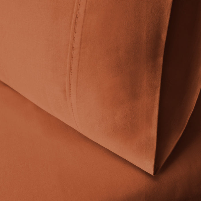 Egyptian Cotton 300 Thread Count Solid Pillowcase Set - Pumpkin