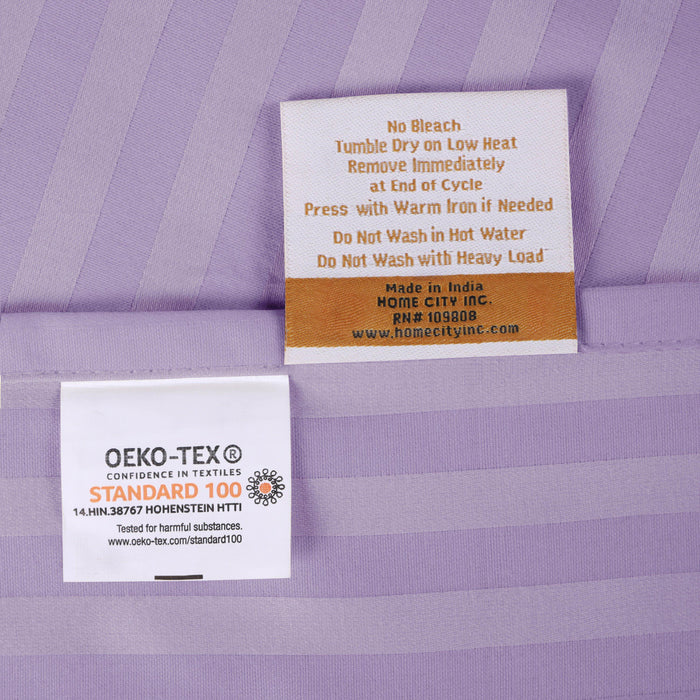 Egyptian Cotton 300 Thread Count Striped Deep Pocket Sheet Set - Lavender