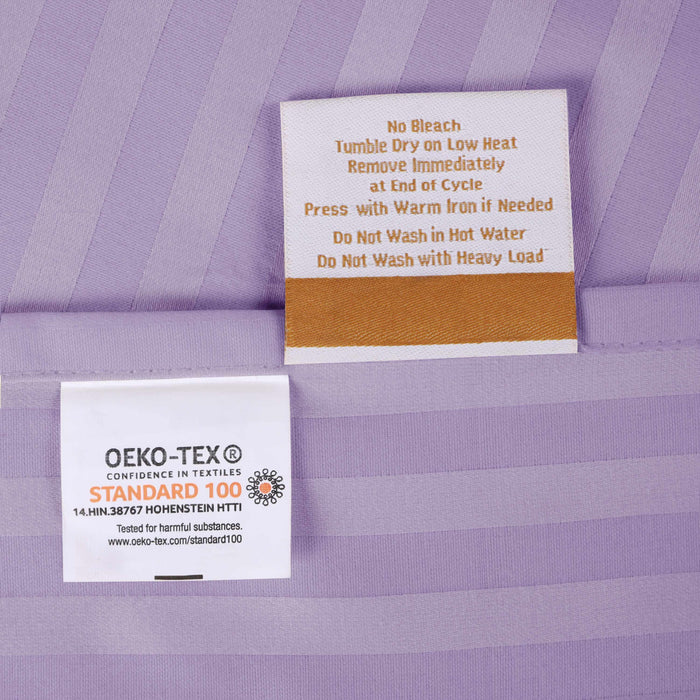 Egyptian Cotton 300 Thread Count Striped Deep Pocket Sheet Set - Lavender