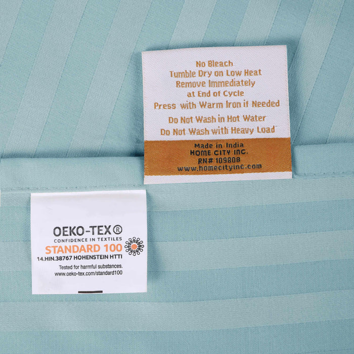 Egyptian Cotton 400 Thread Count Striped Deep Pocket Sheet Set - LightBlue