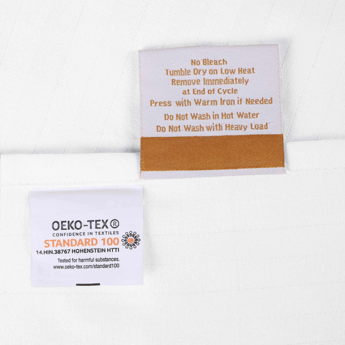 Egyptian Cotton 300 Thread Count Striped Deep Pocket Sheet Set - White