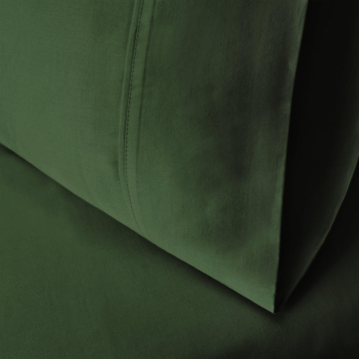 Egyptian Cotton 400 Thread Count 2 Piece Solid Pillowcase Set - Hunter Green