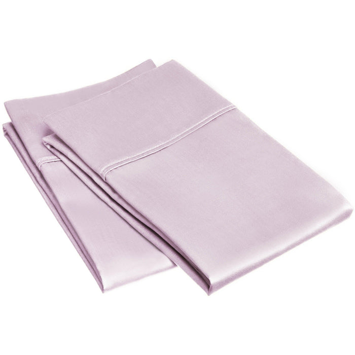 Egyptian Cotton 400 Thread Count 2 Piece Solid Pillowcase Set - Lilac