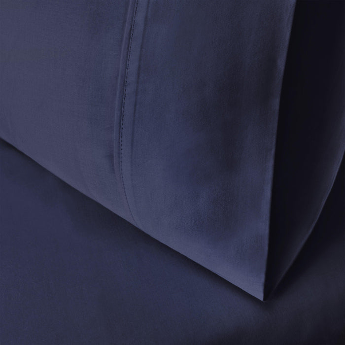 Egyptian Cotton 400 Thread Count 2 Piece Solid Pillowcase Set - Navy Blue