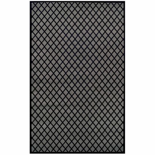 Vallejo Geometric Windowpane Pattern Contemporary Area Rug - Black