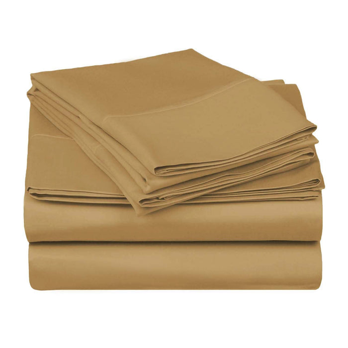 Egyptian Cotton 530 Thread Count Solid Sheet Set - Coffee
