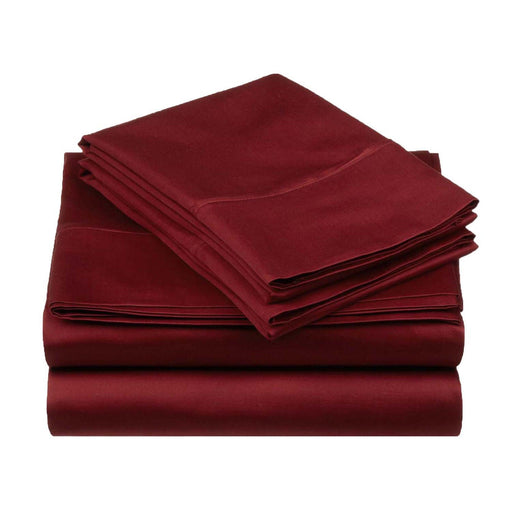 Egyptian Cotton 530 Thread Count Solid Sheet Set - Burgundy