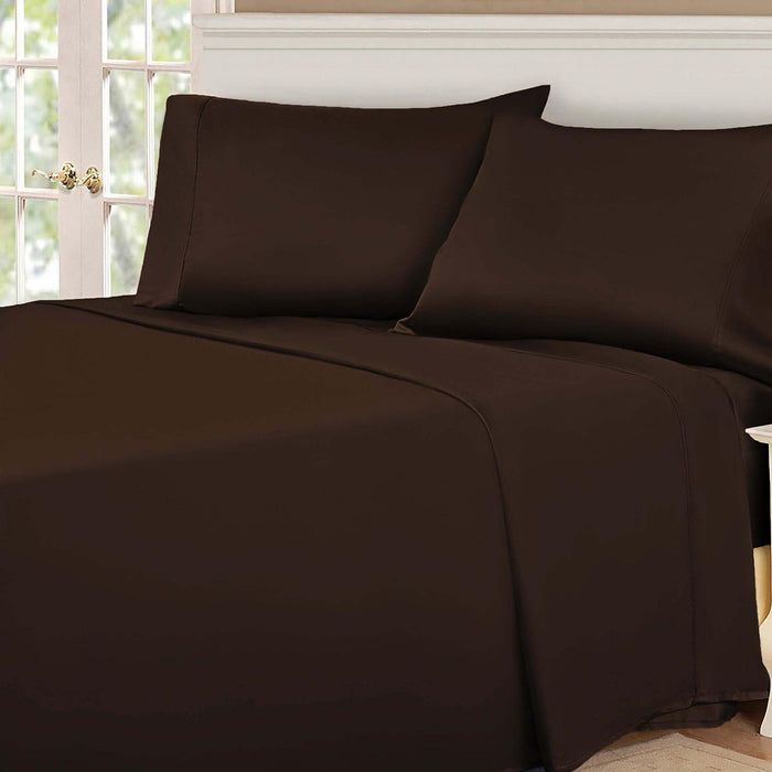 Egyptian Cotton 530 Thread Count Solid Sheet Set - Chocolate