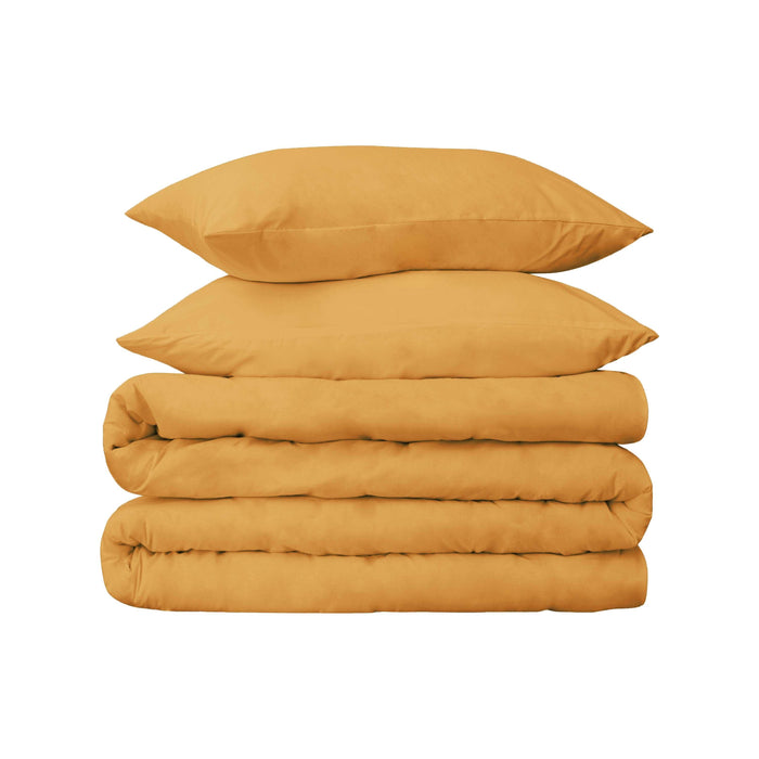 Egyptian Cotton 530 Thread Count Solid Duvet Cover Set - Gold