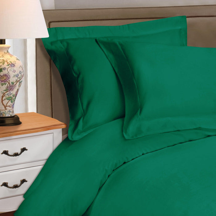 Egyptian Cotton 530 Thread Count Solid Duvet Cover Set - Green