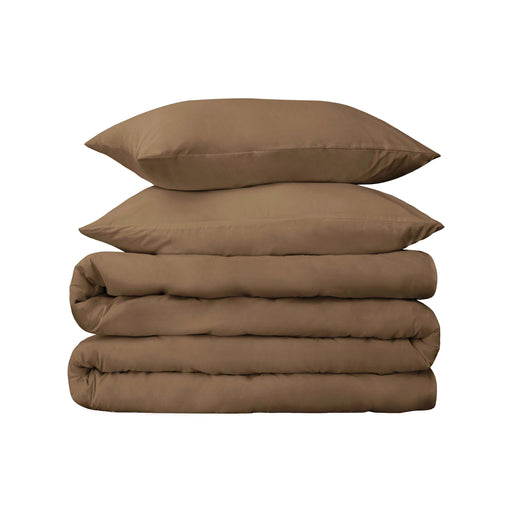 Egyptian Cotton 530 Thread Count Solid Duvet Cover Set - Taupe