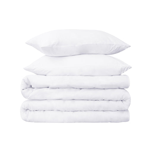 Egyptian Cotton 530 Thread Count Solid Duvet Cover Set - White