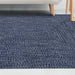 Tone Toned Braided Area Rug Bohemian Indoor Outdoor Rugs - Denim Blue/White