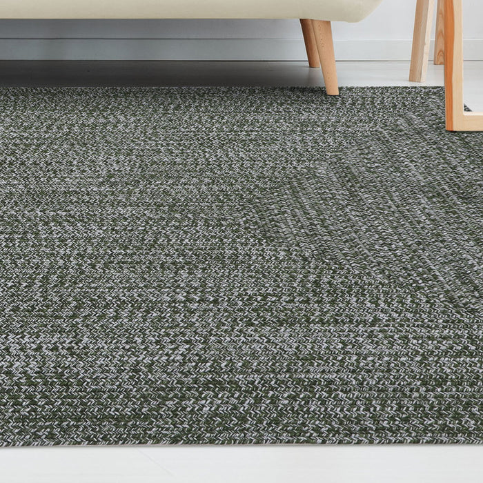 Tone Toned Braided Area Rug Bohemian Indoor Outdoor Rugs - Green/White