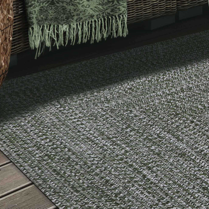 Tone Toned Braided Area Rug Bohemian Indoor Outdoor Rugs - Green/White