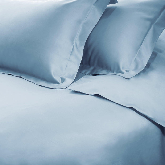 Egyptian Cotton 650 Thread Count Solid Duvet Cover Set - Baby Blue