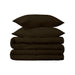 Egyptian Cotton 650 Thread Count Solid Duvet Cover Set - Chocolate