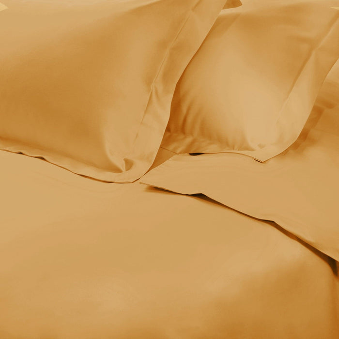 Egyptian Cotton 650 Thread Count Solid Duvet Cover Set - Gold