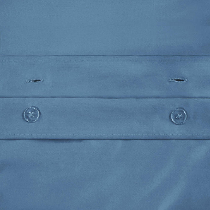 Egyptian Cotton 650 Thread Count Solid Duvet Cover Set - Medium Blue