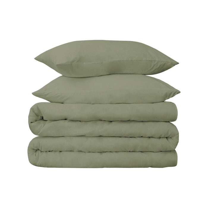 Egyptian Cotton 650 Thread Count Solid Duvet Cover Set - Sage