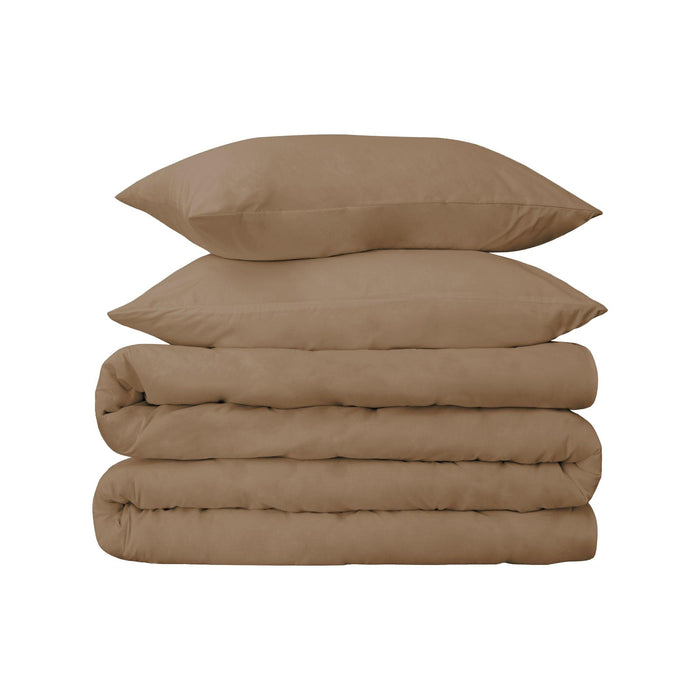Egyptian Cotton 650 Thread Count Solid Duvet Cover Set - Taupe