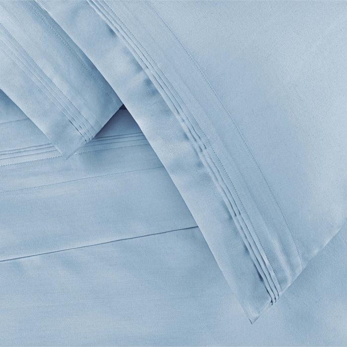 Egyptian Cotton 650 Thread Count Solid Deep Pocket Sheet Set - Baby Blue