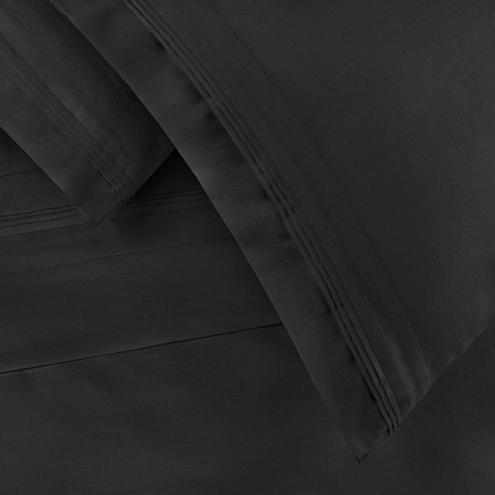 Egyptian Cotton 650 Thread Count Solid Deep Pocket Sheet Set - Black