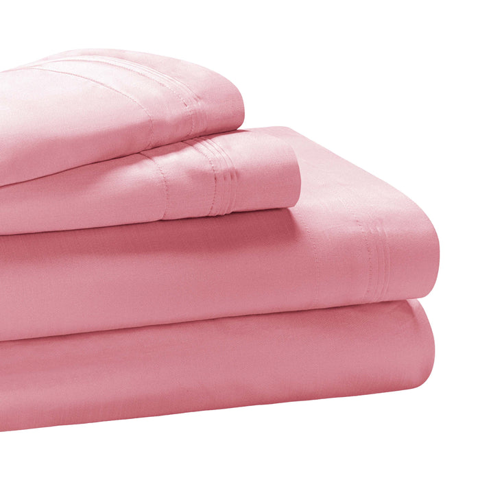 Egyptian Cotton 650 Thread Count Solid Deep Pocket Sheet Set - Blush