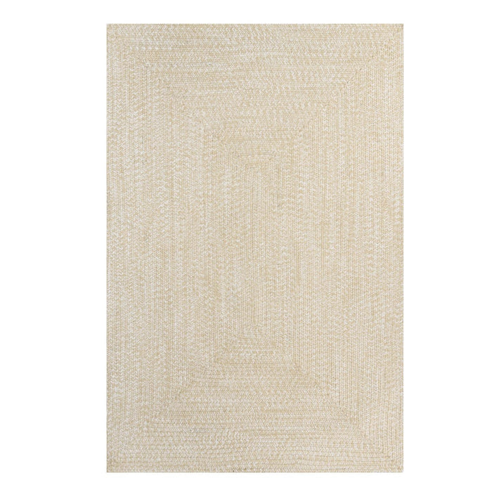 Tone Toned Braided Area Rug Bohemian Indoor Outdoor Rugs - Cream/White