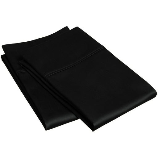 Egyptian Cotton 300 Thread Count Solid Pillowcase Set - Black
