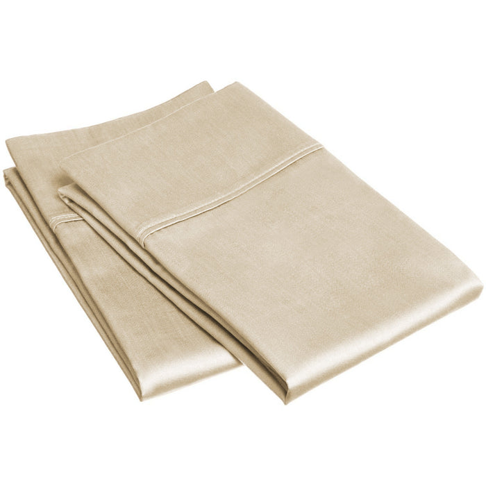 Egyptian Cotton 300 Thread Count Solid Pillowcase Set - Ivory