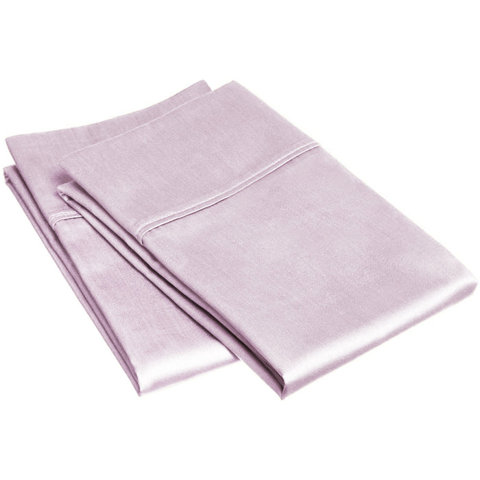 Egyptian Cotton 300 Thread Count Solid Pillowcase Set - Lilac
