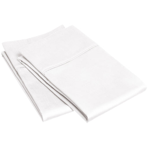Egyptian Cotton 300 Thread Count Solid Pillowcase Set - White