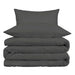 1000 Thread Count Egyptian Cotton Solid Duvet Cover Set - Charcoal